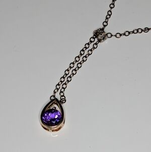 Ross Simons Purple Topaz Teardrop Pendant Necklace 925 Rose Gold Vermeil